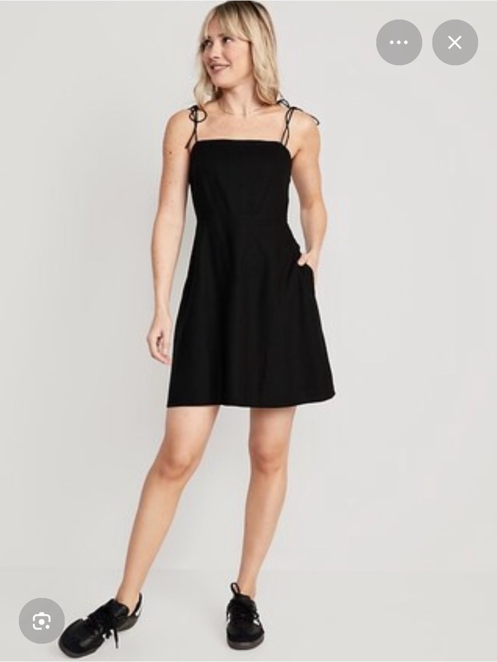 NWT Old Navy Fit & Flare Tie-Strap Linen-Blend Mini Dress, XS